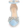 imageAllegra K Womens Rhinestones Bow Ankle Strap Stiletto Heel Sandals PumpsSky Blue