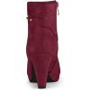 imageAllegra K Womens Round Toe Ankle Mid Heel BootsBurgundy