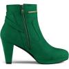 imageAllegra K Womens Round Toe Ankle Mid Heel BootsEmerald Green