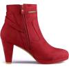imageAllegra K Womens Round Toe Ankle Mid Heel BootsRed