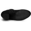 imageAllegra K Womens Round Toe Block Heel Boots Ankle BootiesBlack