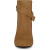 imageAllegra K Womens Round Toe Block Heel Boots Ankle BootiesBrown