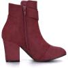 imageAllegra K Womens Round Toe Block Heel Boots Ankle BootiesBurgundy