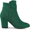 imageAllegra K Womens Round Toe Block Heel Boots Ankle BootiesEmerald Green