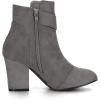 imageAllegra K Womens Round Toe Block Heel Boots Ankle BootiesGrey
