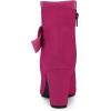 imageAllegra K Womens Round Toe Block Heel Boots Ankle BootiesHot Pink