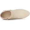 imageAllegra K Womens Round Toe Buckle Chunky Heels Ankle BootsBeige