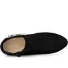 imageAllegra K Womens Round Toe Buckle Chunky Heels Ankle BootsBlack