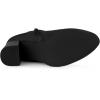 imageAllegra K Womens Round Toe Buckle Chunky Heels Ankle BootsBlack