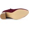 imageAllegra K Womens Round Toe Buckle Chunky Heels Ankle BootsBurgundy