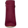 imageAllegra K Womens Round Toe Buckle Chunky Heels Ankle BootsBurgundy