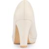 imageAllegra K Womens Round Toe Chunky Heel Platform PumpsCream