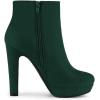 imageAllegra K Womens Round Toe Chunky High Heel Platform Ankle BootsGreen