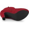 imageAllegra K Womens Round Toe Chunky High Heel Platform Ankle BootsRed