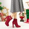 imageAllegra K Womens Round Toe Chunky High Heel Platform Ankle BootsRed
