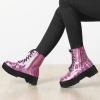 imageAllegra K Womens Round Toe Platform Lace Up Colorful Combat Ankle BootsPink