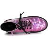 imageAllegra K Womens Round Toe Platform Lace Up Colorful Combat Ankle BootsPink