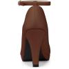 imageAllegra K Womens Round Toe Stiletto Heels Ankle Strap Dark Brown Pumps  6 M US