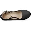 imageAllegra K Womens Round Toe Stiletto Heels Ankle Strap PumpsBlack