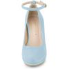 imageAllegra K Womens Round Toe Stiletto Heels Ankle Strap PumpsSky Blue