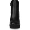 imageAllegra K Womens Round Toe Zipper Block Heel Platform Ankle BootsBlack