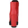 imageAllegra K Womens Round Toe Zipper Block Heel Platform Ankle BootsRed