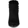 imageAllegra K Womens Ruffle Block Heel Ankle BootsBlack