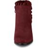 imageAllegra K Womens Ruffle Block Heel Ankle BootsBurgundy