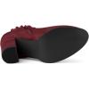 imageAllegra K Womens Ruffle Block Heel Ankle BootsBurgundy