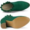 imageAllegra K Womens Ruffle Block Heel Ankle BootsDark Green