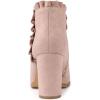 imageAllegra K Womens Ruffle Block Heel Ankle BootsDust Pink