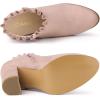 imageAllegra K Womens Ruffle Block Heel Ankle BootsDust Pink