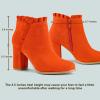 imageAllegra K Womens Ruffle Block Heel Ankle BootsOrange