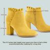imageAllegra K Womens Ruffle Block Heel Ankle BootsYellow