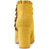 imageAllegra K Womens Ruffle Block Heel Ankle BootsYellow