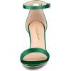 imageAllegra K Womens Satin Open Toe Ankle Strap Chunky Heels SandalsDark Green