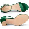 imageAllegra K Womens Satin Open Toe Ankle Strap Chunky Heels SandalsDark Green