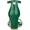 imageAllegra K Womens Satin Open Toe Ankle Strap Chunky Heels SandalsDark Green