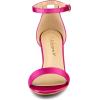 imageAllegra K Womens Satin Open Toe Ankle Strap Chunky Heels SandalsFuchsia