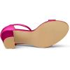 imageAllegra K Womens Satin Open Toe Ankle Strap Chunky Heels SandalsFuchsia