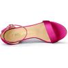 imageAllegra K Womens Satin Open Toe Ankle Strap Chunky Heels SandalsFuchsia
