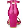 imageAllegra K Womens Satin Open Toe Ankle Strap Chunky Heels SandalsFuchsia