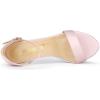 imageAllegra K Womens Satin Open Toe Ankle Strap Chunky Heels SandalsLight Pink