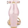 imageAllegra K Womens Satin Open Toe Ankle Strap Chunky Heels SandalsLight Pink