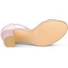 imageAllegra K Womens Satin Open Toe Ankle Strap Chunky Heels SandalsLight Pink