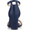 imageAllegra K Womens Satin Open Toe Ankle Strap Chunky Heels SandalsNavy Blue