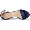 imageAllegra K Womens Satin Open Toe Ankle Strap Chunky Heels SandalsNavy Blue