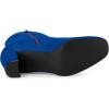 imageAllegra K Womens Side Zip Chunky Heels Ankle BootsDark Blue
