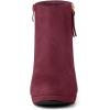 imageAllegra K Womens Side Zip Low Platform Chunky Heel Ankle BootiesBurgundy