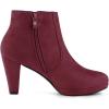 imageAllegra K Womens Side Zip Low Platform Chunky Heel Ankle BootiesBurgundy